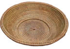 rattan basket round shallow